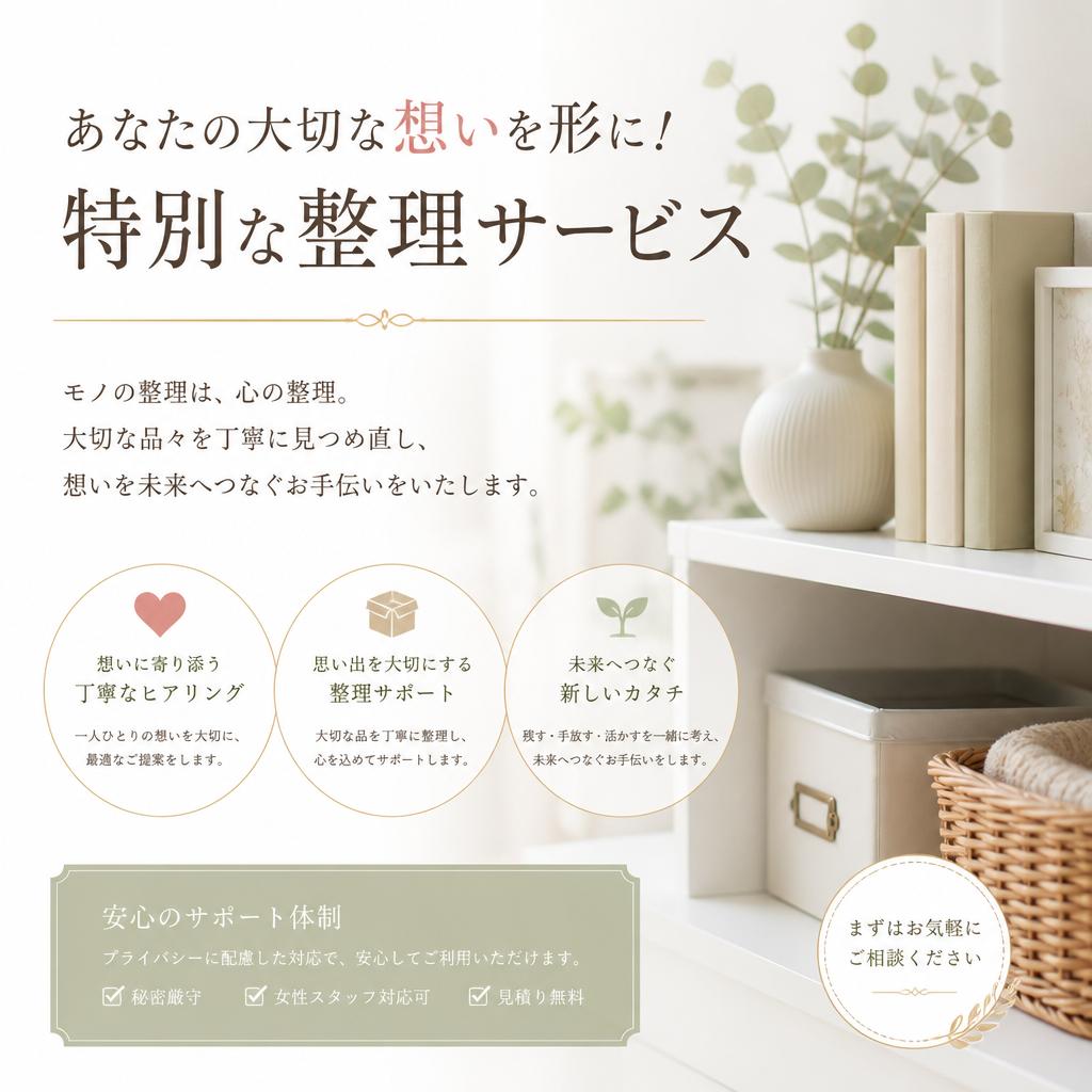 あなたの大切な想いを形に！特別な整理サービス