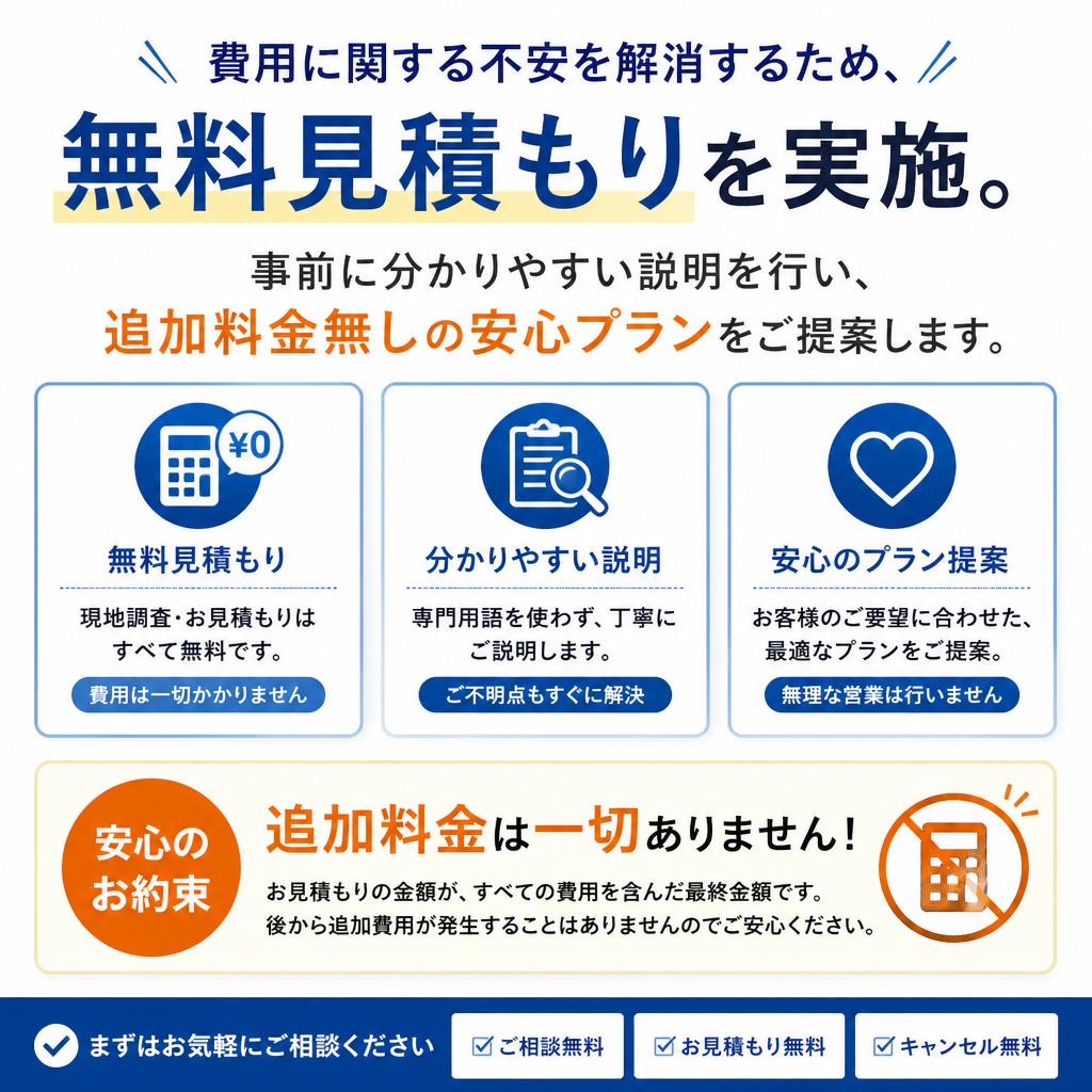 無料見積もりと明確な料金体系