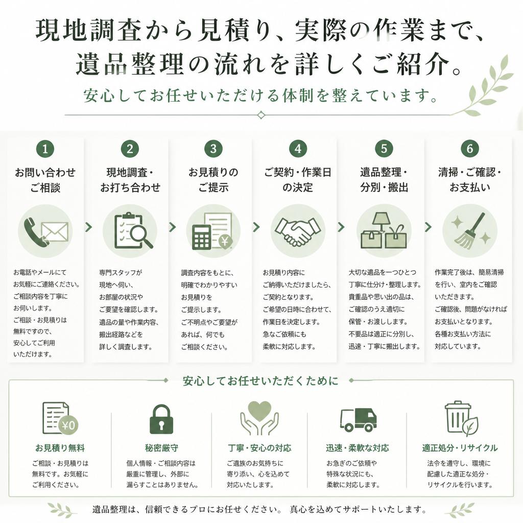 遺品整理サービスの流れ