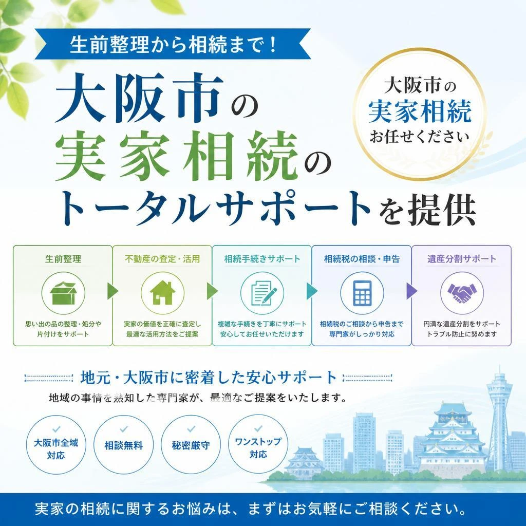 生前整理から相続まで！大阪市の実家相続のトータルサポートを提供