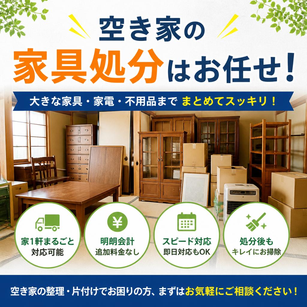 空き家の家具処分はお任せ！