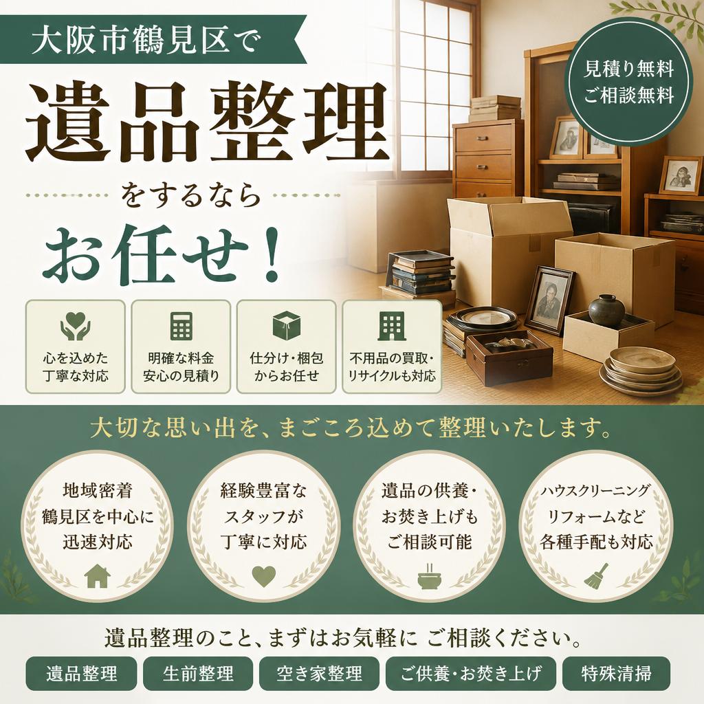 大阪市鶴見区で遺品整理をするならお任せ！